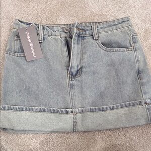 Missguided Light Blue Denim Skirt